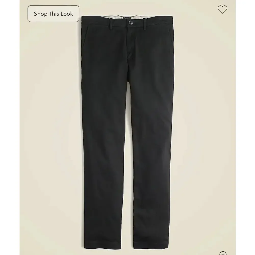 J. Crew 770 Straight-fit stretch chino pant in Black NWT size 38/32